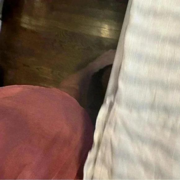 Christian Siriano women’s LINEN white & gray striped top button front size XL - Picture 7 of 9